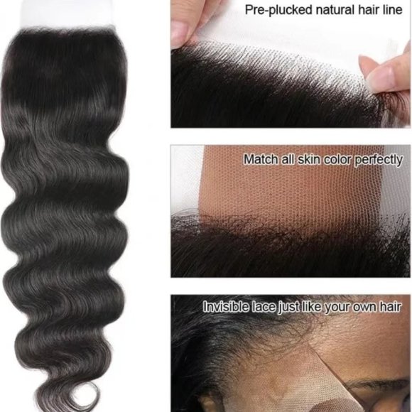 5x5 HD Lace Closure With 4 Bundles Body Wave - Picture 4 of 7